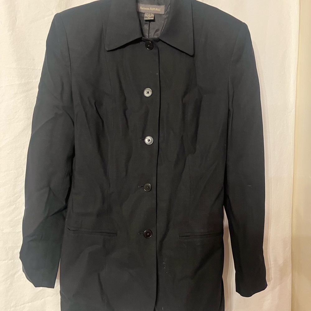 Banana Republic Classic Black Women’s Blazer, Wool, Size 6